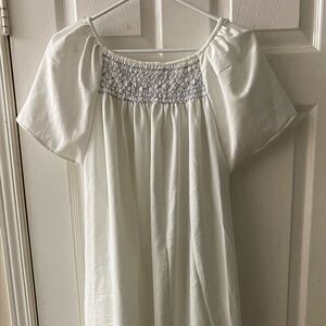 Smocked Cotton Gown - Small